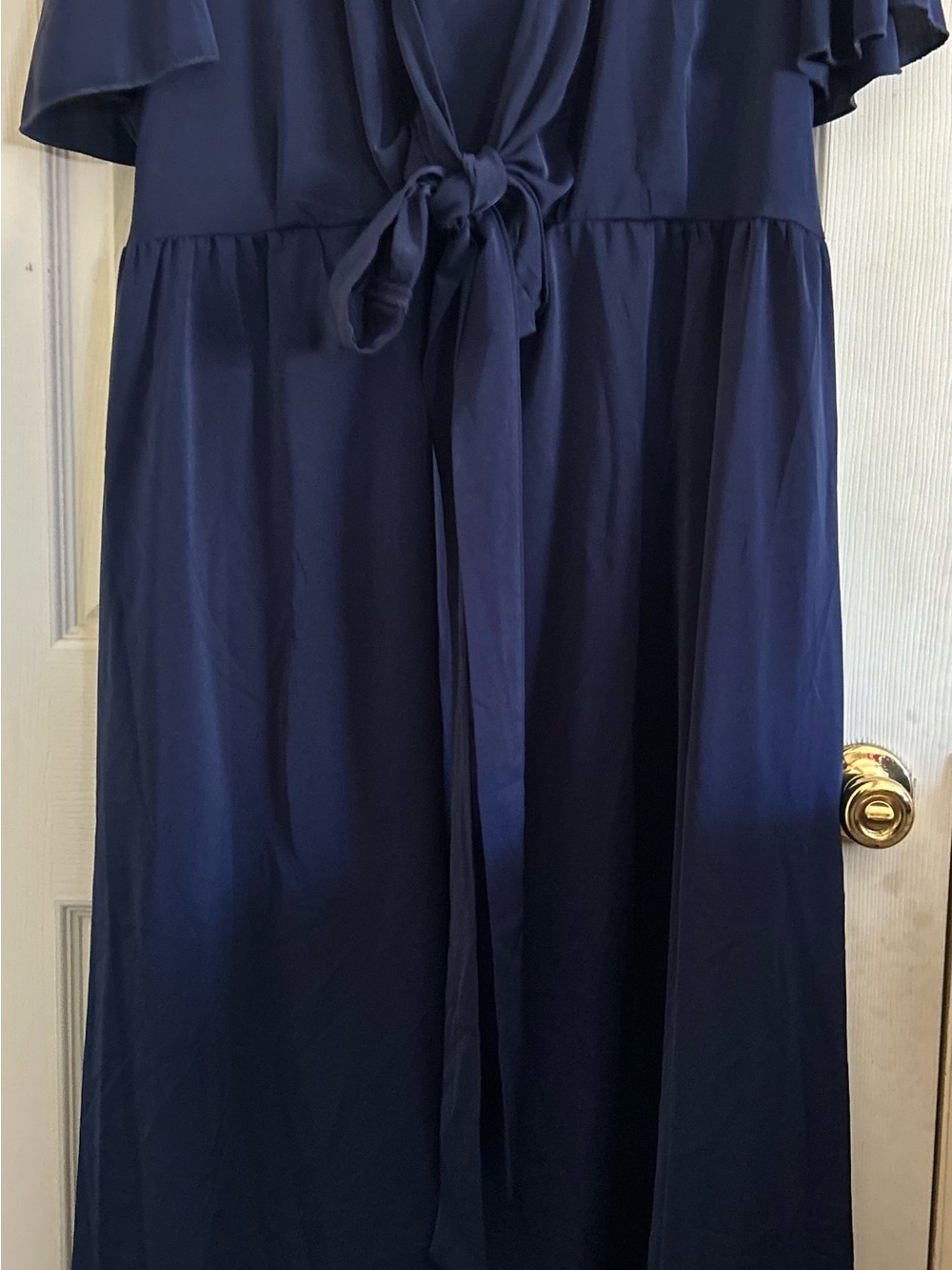 2XL. NWOT. Target Navy Blue Tie-Front Midi Dress
